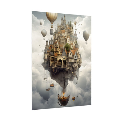 Casual Portrait: Soft Lighting and Light Blue Background - Poster