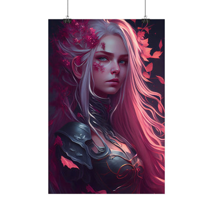 Astonishing Female Portrait with Pink Hair: Artistic Vision - Poster