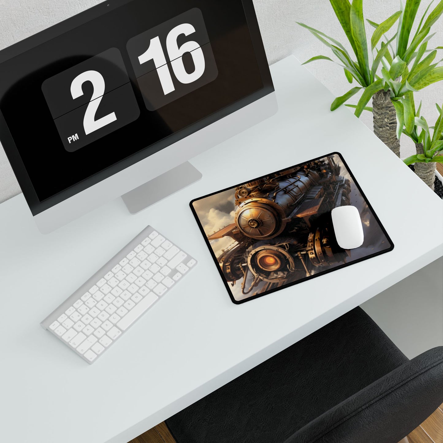 Steampunk Sky Liner Showdown: Thrilling Air Race - Desk Mat