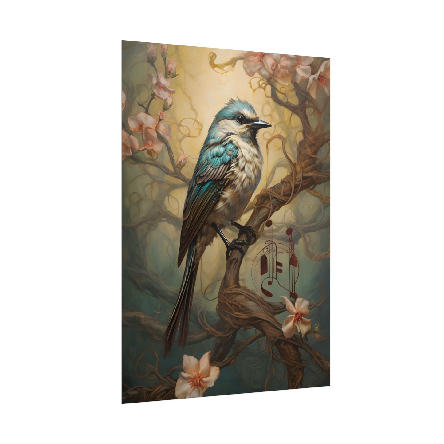 Blue Beauty: A Majestic Songbird in Nature - Poster