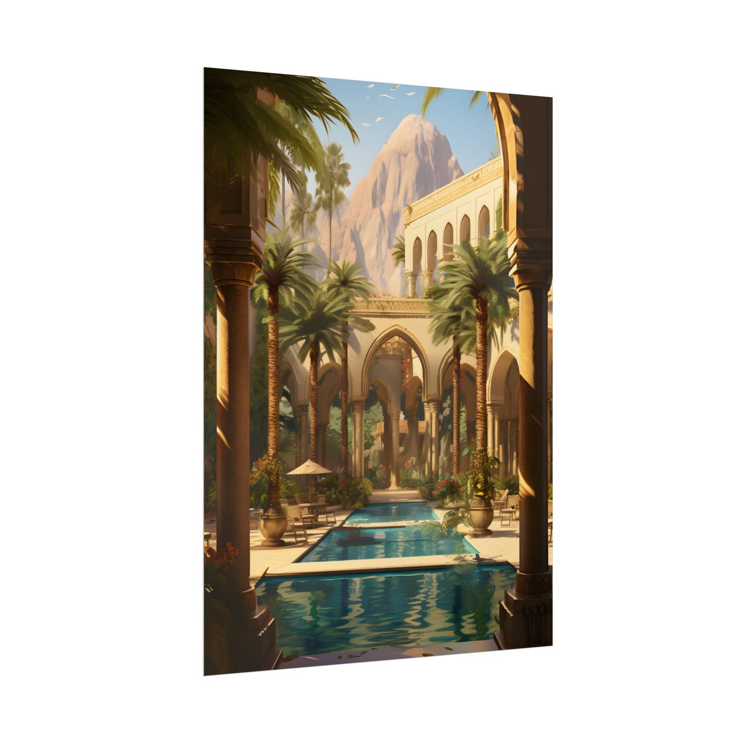Mythical Desert Oasis: Arabian Nights-Inspired Art - Poster