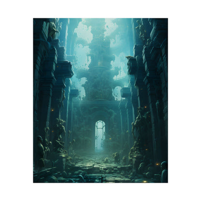 Lost Underwater Civilization: Ancient Ruins in Sunken Depths - Poster