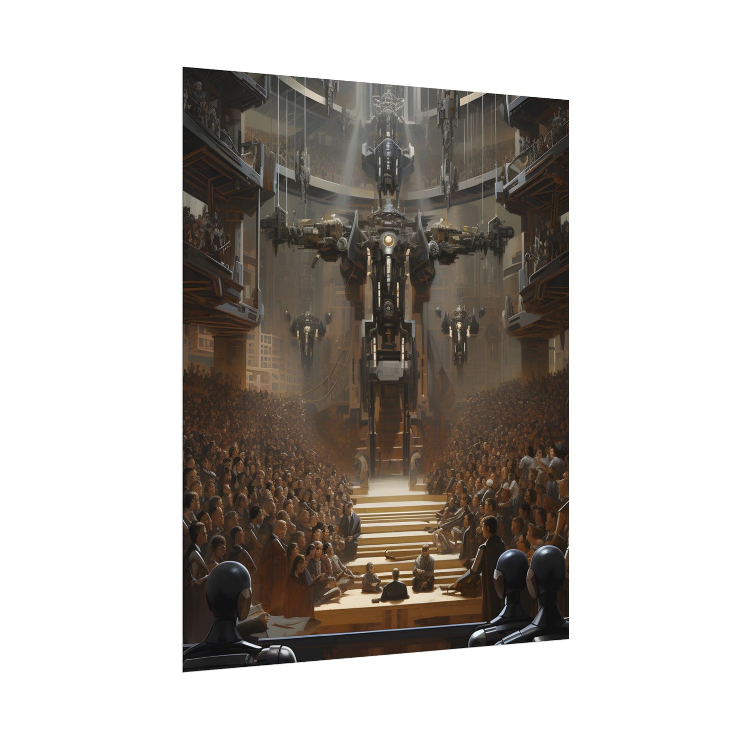 Robot Symphony: Elevated View of Robot Orchestra - Poster