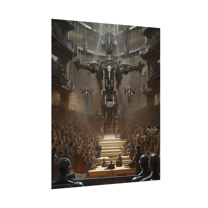 Robot Symphony: Elevated View of Robot Orchestra - Poster