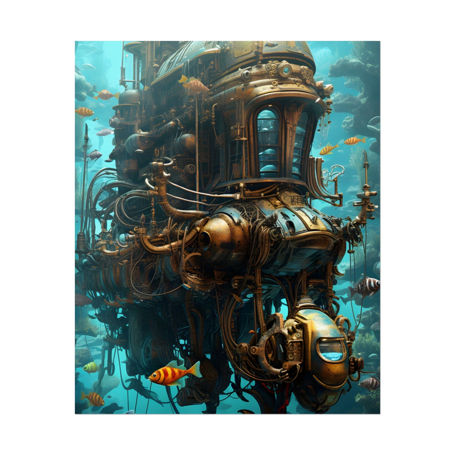 Steampunk Oceanic Adventure: A Crew's Journey Through Time - Poster