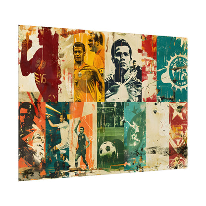 Vintage Soccer Posters: Retro Sports Art Collage - Poster