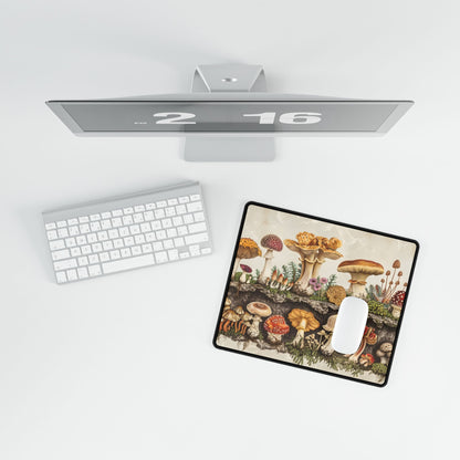 Vintage Mushroom Illustration: Detailed Artwork - Desk Mat