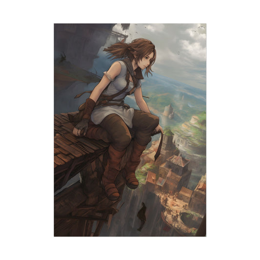 Dramatic Anime Birds Eye View: Dynamic Digital Art - Poster