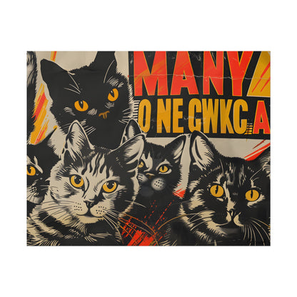 Red Cats in Soviet Motion: A Playful Poster Art - Poster