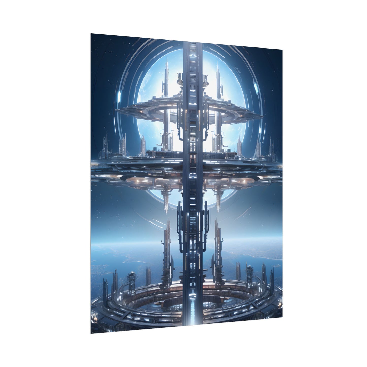 Massive Orbital Space Station: Detailed Artwork - Poster
