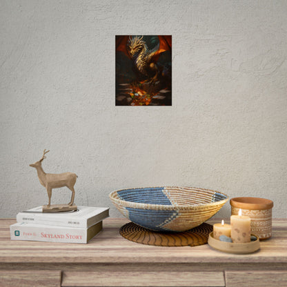 Ancient Fantasy Dragon Guard: Majestic Creature Art - Poster