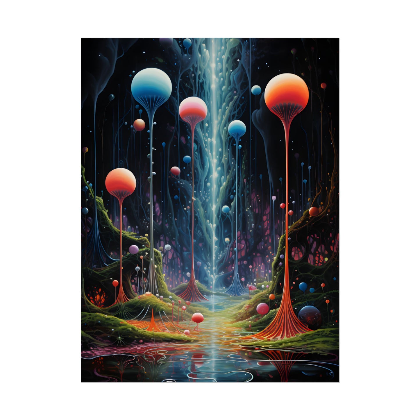 Celestial Dreams: Soft Blue Art Gallery - Poster
