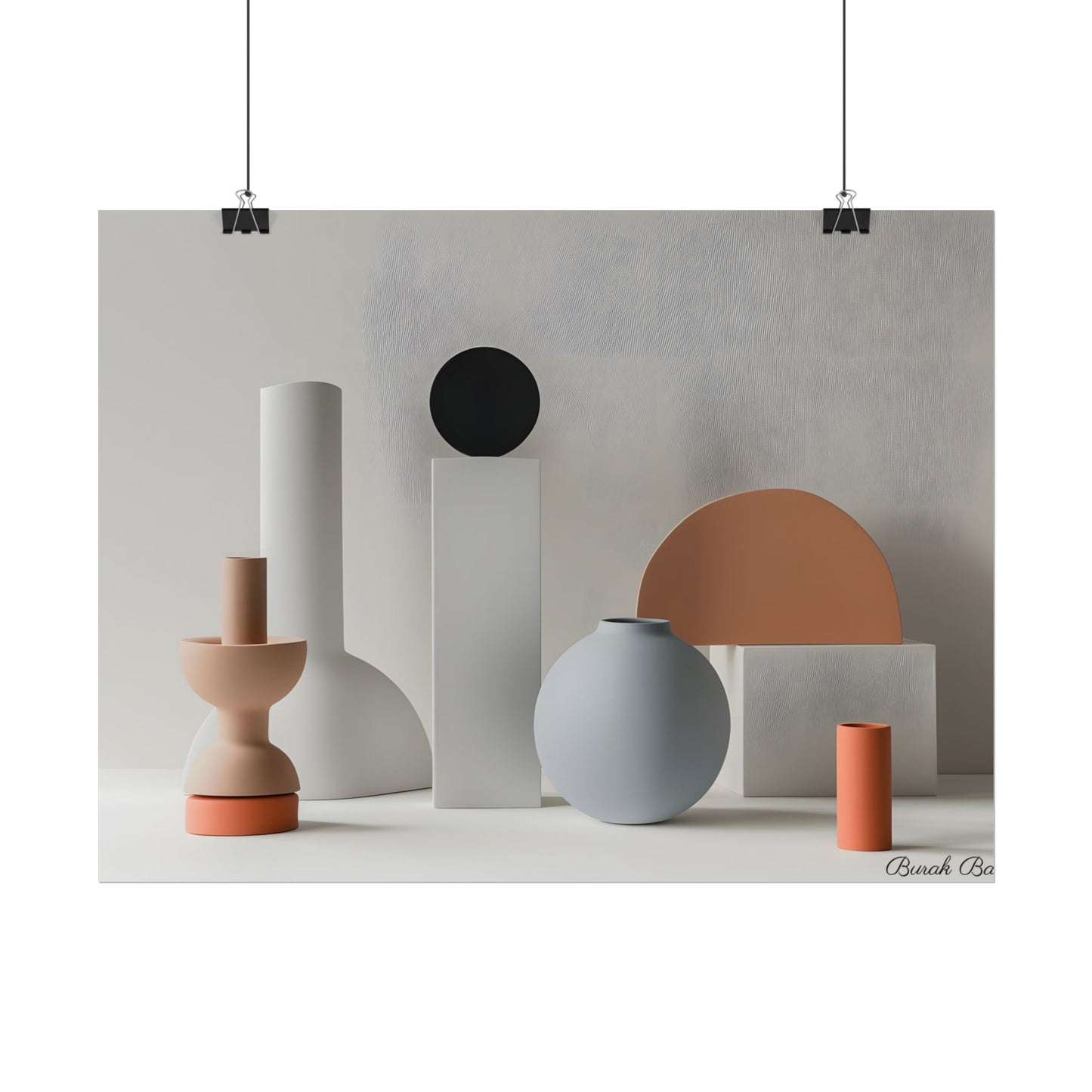 Minimalist Simple Geometric Jewelry: Close-Up View - Poster