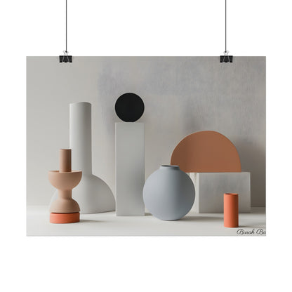 Minimalist Simple Geometric Jewelry: Close-Up View - Poster