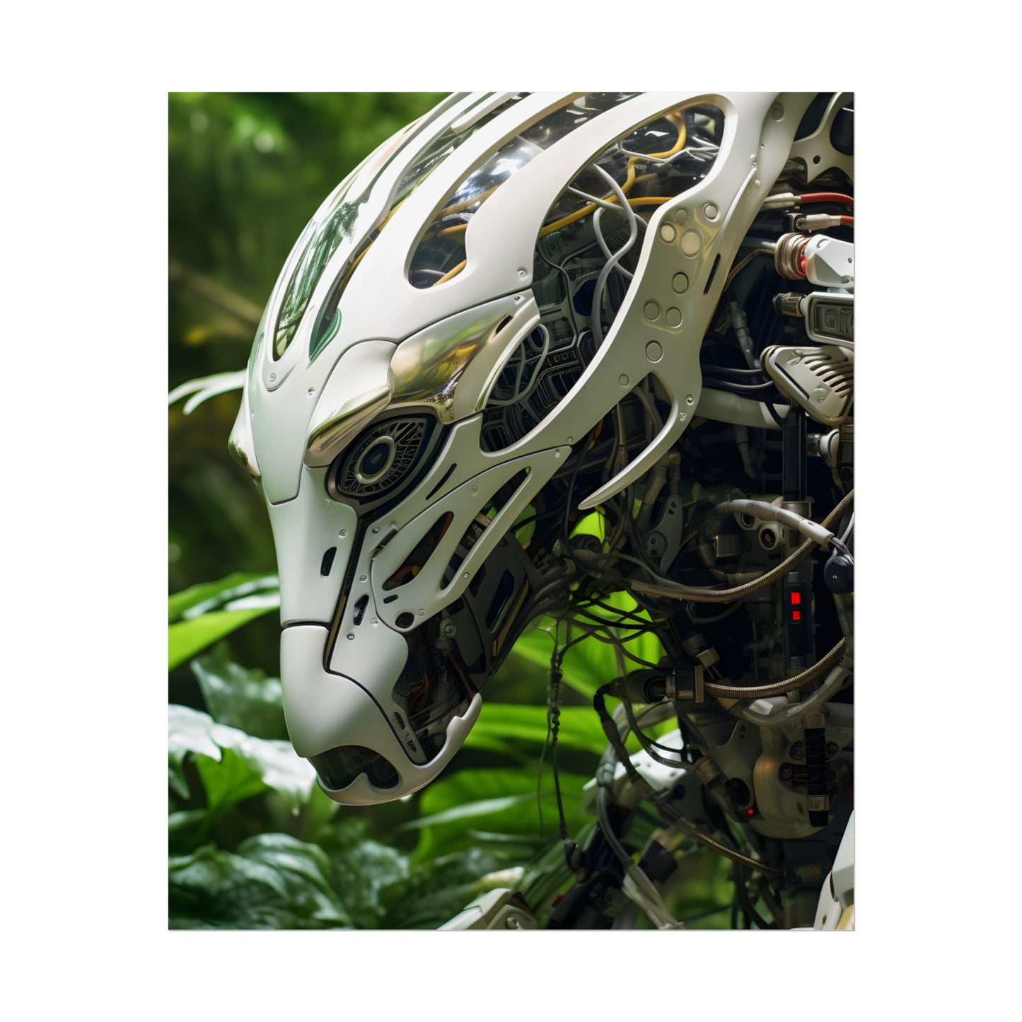 Tranquil Wildlife Sanctuary: AI-Operated Robot in Nature's Harmony - Poster