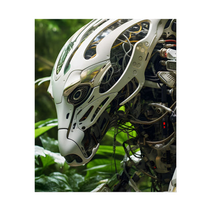 Tranquil Wildlife Sanctuary: AI-Operated Robot in Nature's Harmony - Poster