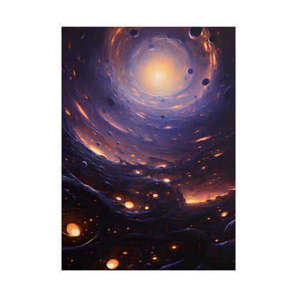 Black Hole Cosmic Encounter: Massive Planet Digital Art - Poster