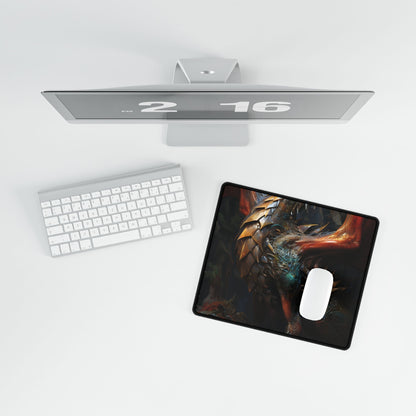 Fantasy Dragon Guardian Art: Ancient Dragon in its Lair - Desk Mat