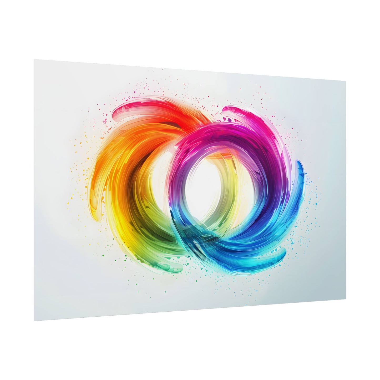 Swirling Colors: Gradient Artwork with Red, Blue, and Yellow Circles - Poster