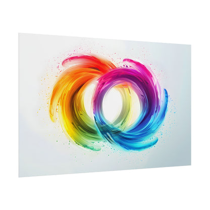 Swirling Colors: Gradient Artwork with Red, Blue, and Yellow Circles - Poster