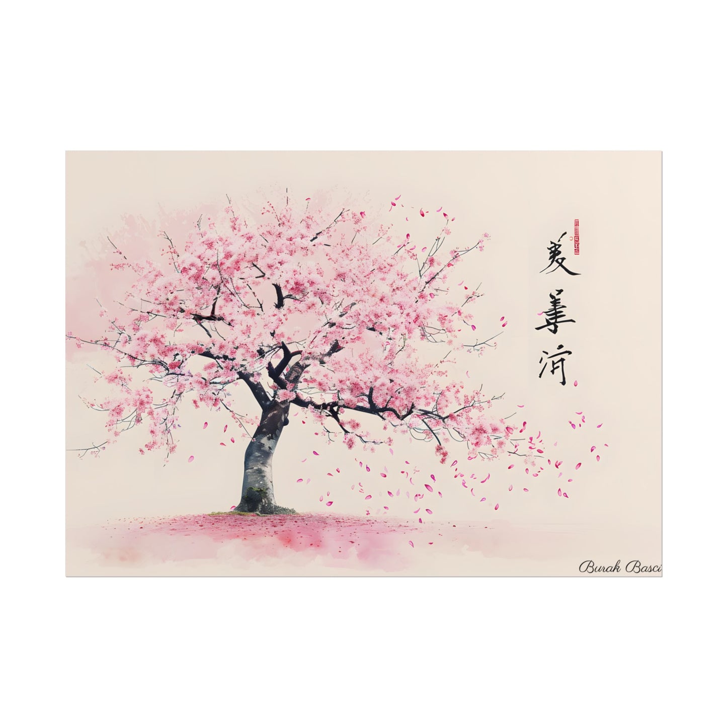 Japanese Cherry Blossom Art: Springtime Painting - Poster