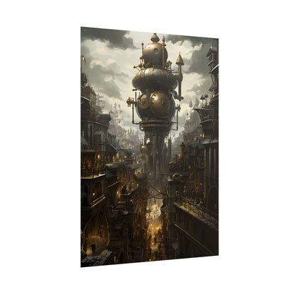 Vibrant Steampunk City: A World of Wonder - Poster