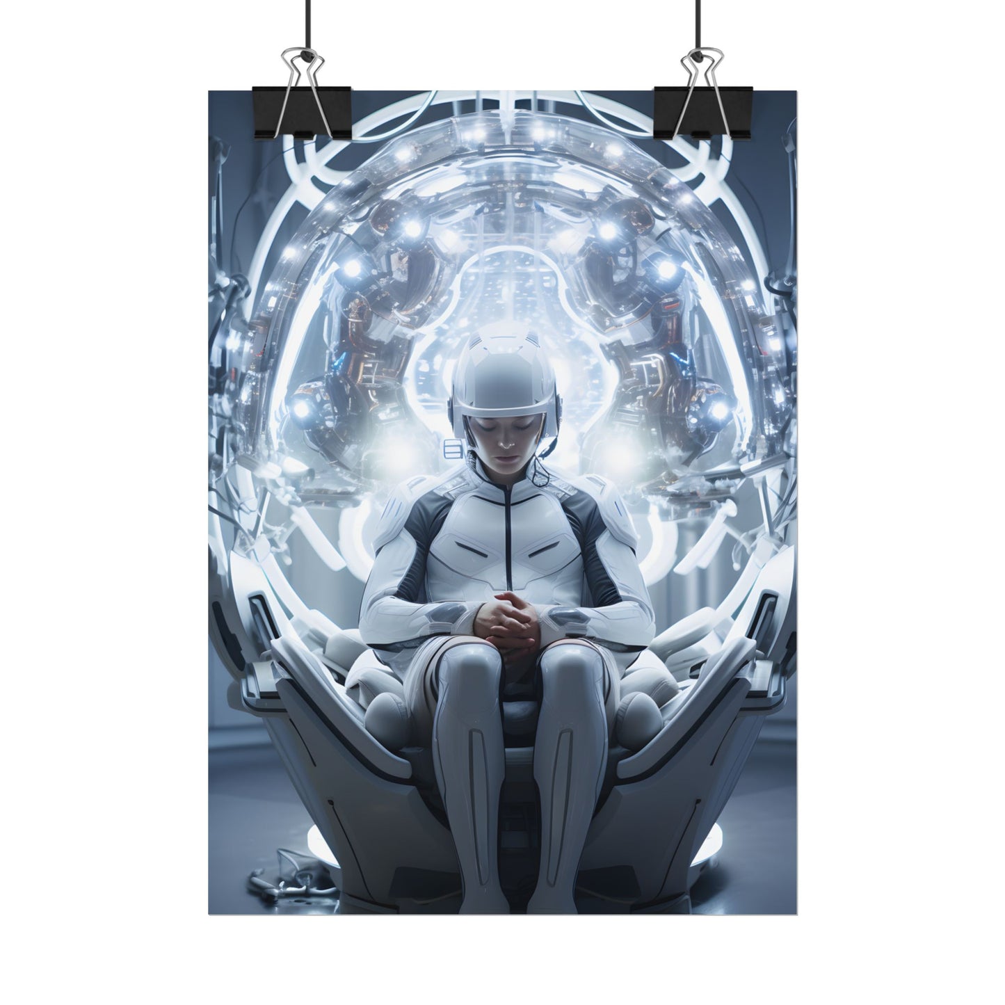 Elderly Man in a Complex Web: Medical Experiment Artwork - Poster