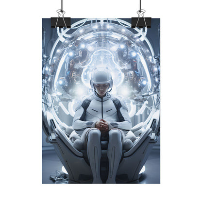 Elderly Man in a Complex Web: Medical Experiment Artwork - Poster