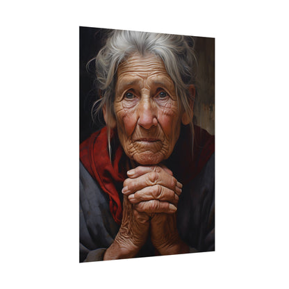 Wisdom in Age: Elderly Portrait Art - Poster