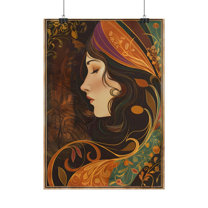 Vintage Art Nouveau Poster: Elegant Design - Poster
