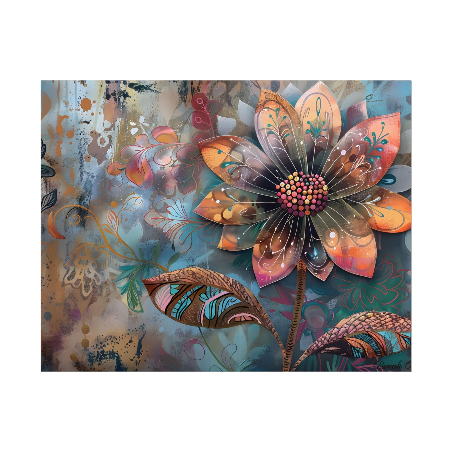 Blooming Flower: Growth Mindset in Whimsical Bloom - Poster