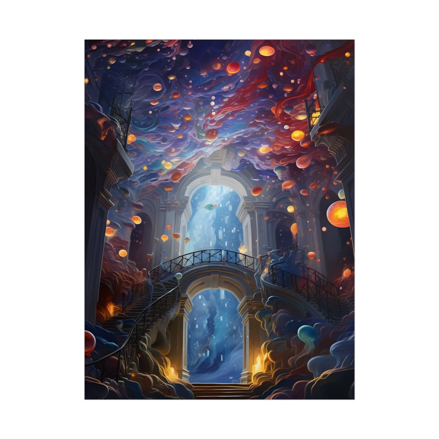 Celestial Art Gallery: Atmospheric Interior Space - Poster