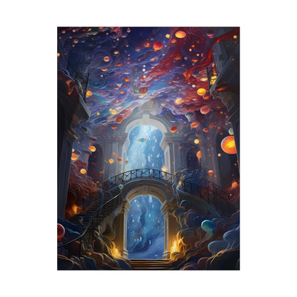 Celestial Art Gallery: Atmospheric Interior Space - Poster