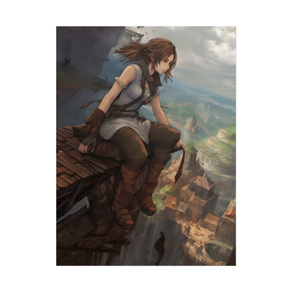 Dramatic Anime Birds Eye View: Dynamic Digital Art - Poster
