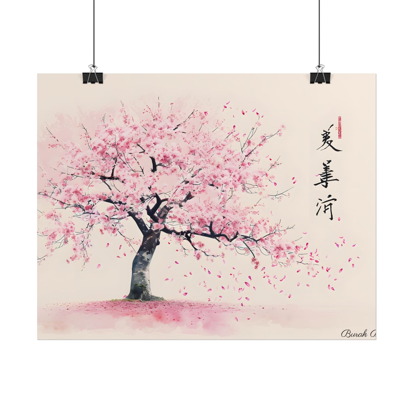 Japanese Cherry Blossom Art: Springtime Painting - Poster