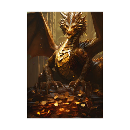 Majestic Dragon Guardian: Fantasy Artwork in a Magical Lair - Poster