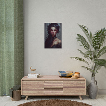 Astonishing Female Portrait: Dr. Black Hair Elegance - Poster