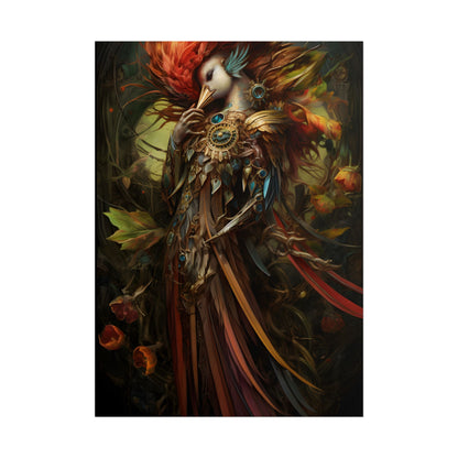 Grand Statue of a Majestic Bird in Serene Setting - Poster