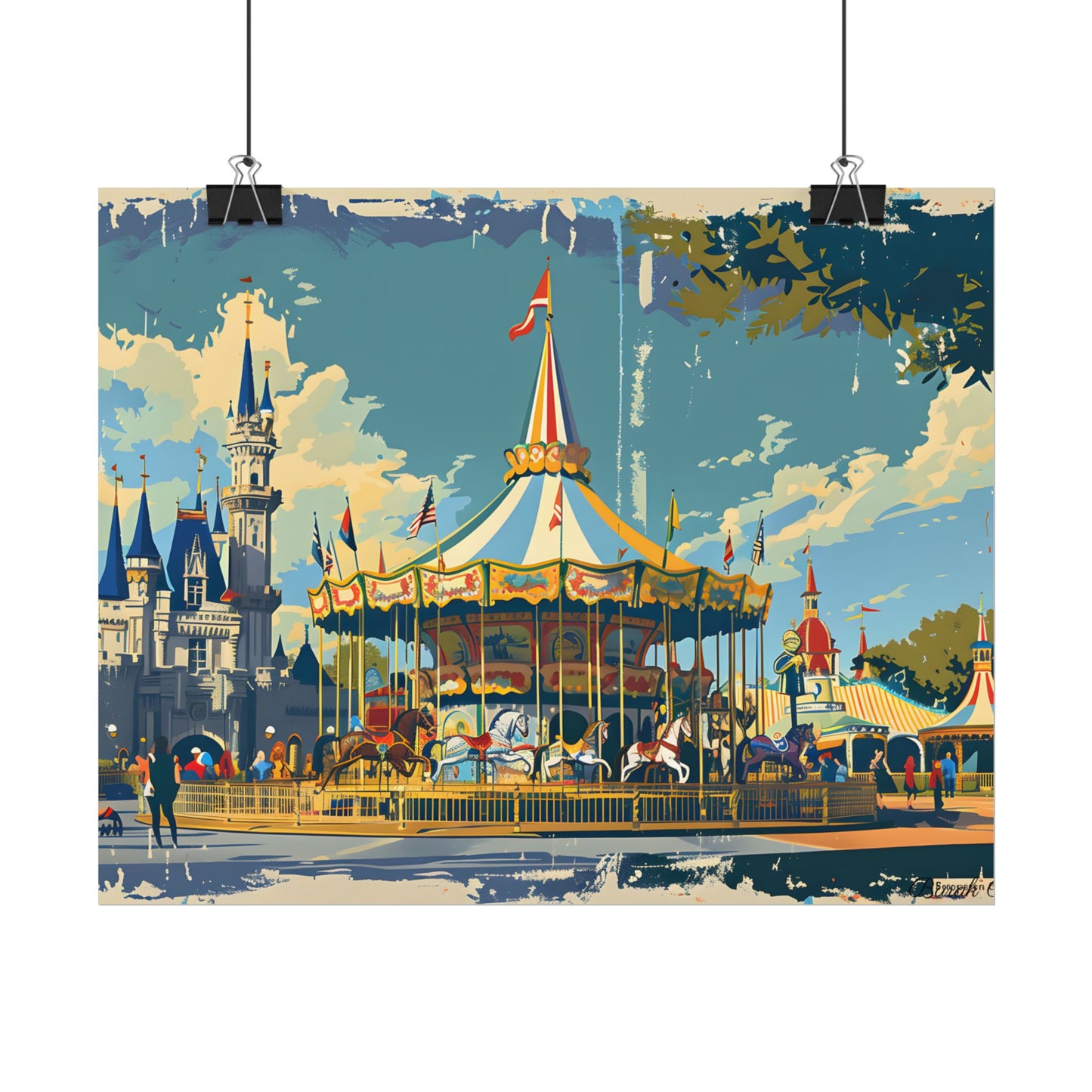 Vintage Disney Nostalgia: Retro Attraction Poster Art - Poster