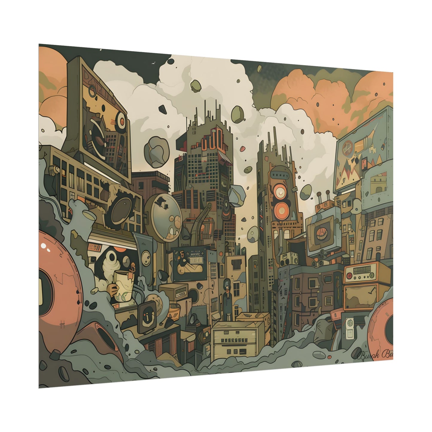 Comic Book Style Iconic Mask: Bold Lines and Dramatic Details - Poster