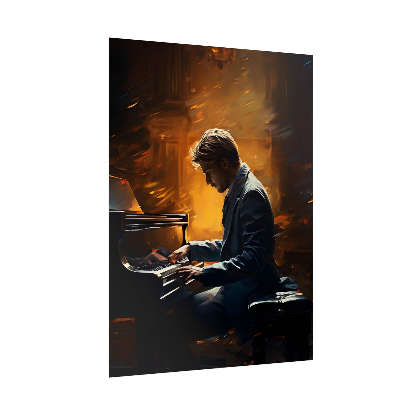Mysterious Piano Portrait: A Dramatic Musical Masterpiece - Poster