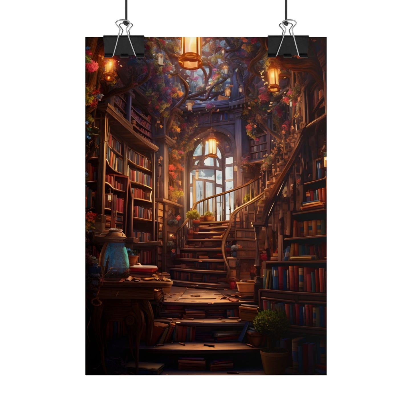 Whimsical Bookshop: Enchanting Magical Artwork - Poster