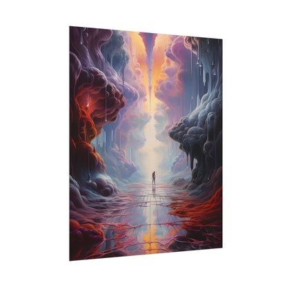 Celestial Dreams: Vibrant Fantastical Landscape Art - Poster