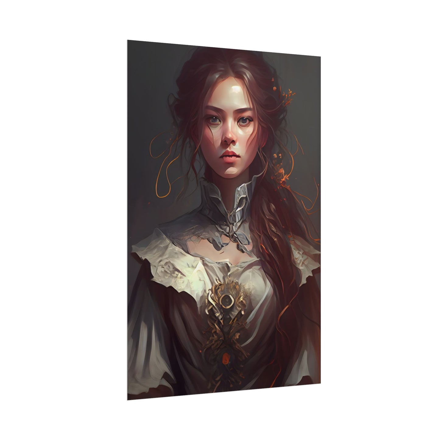 Elegant Professional Portrait: Brown Hair - Poster