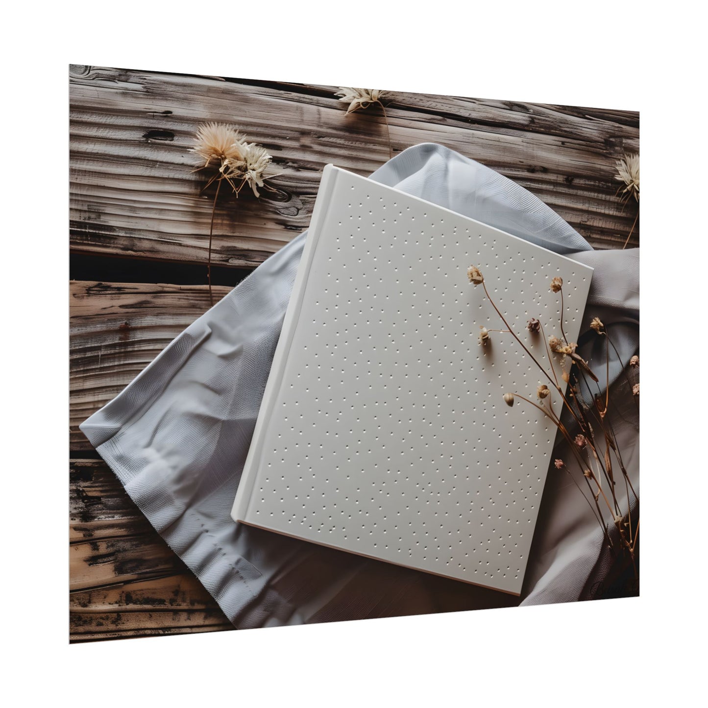 Minimalist Notebook with Embossed Dot Pattern - Poster