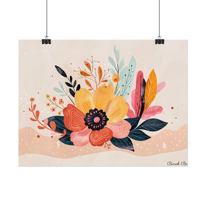 Blooming Growth: Vibrant Flower Artwork - Poster