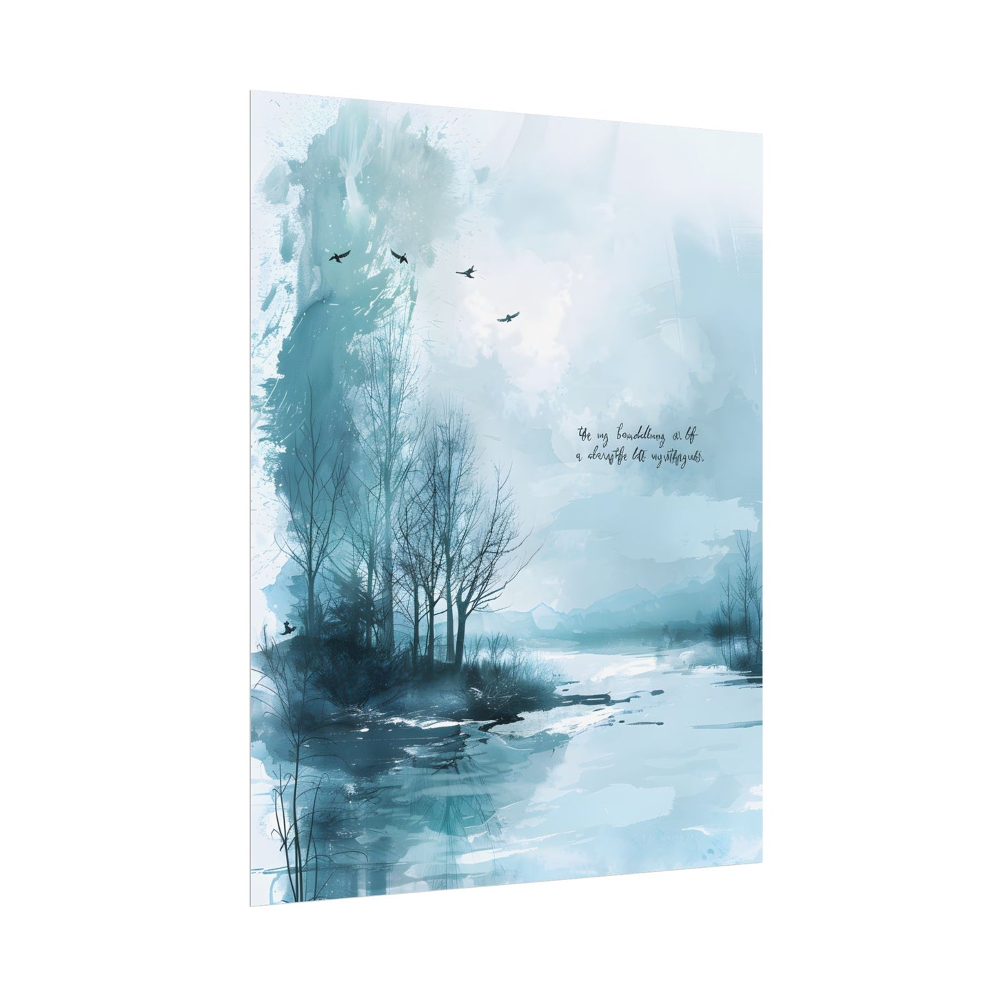 Serene Landscape: A Peaceful Nature Scene with Inspirational Quote - Poster
