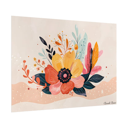 Blooming Growth: Vibrant Flower Artwork - Poster