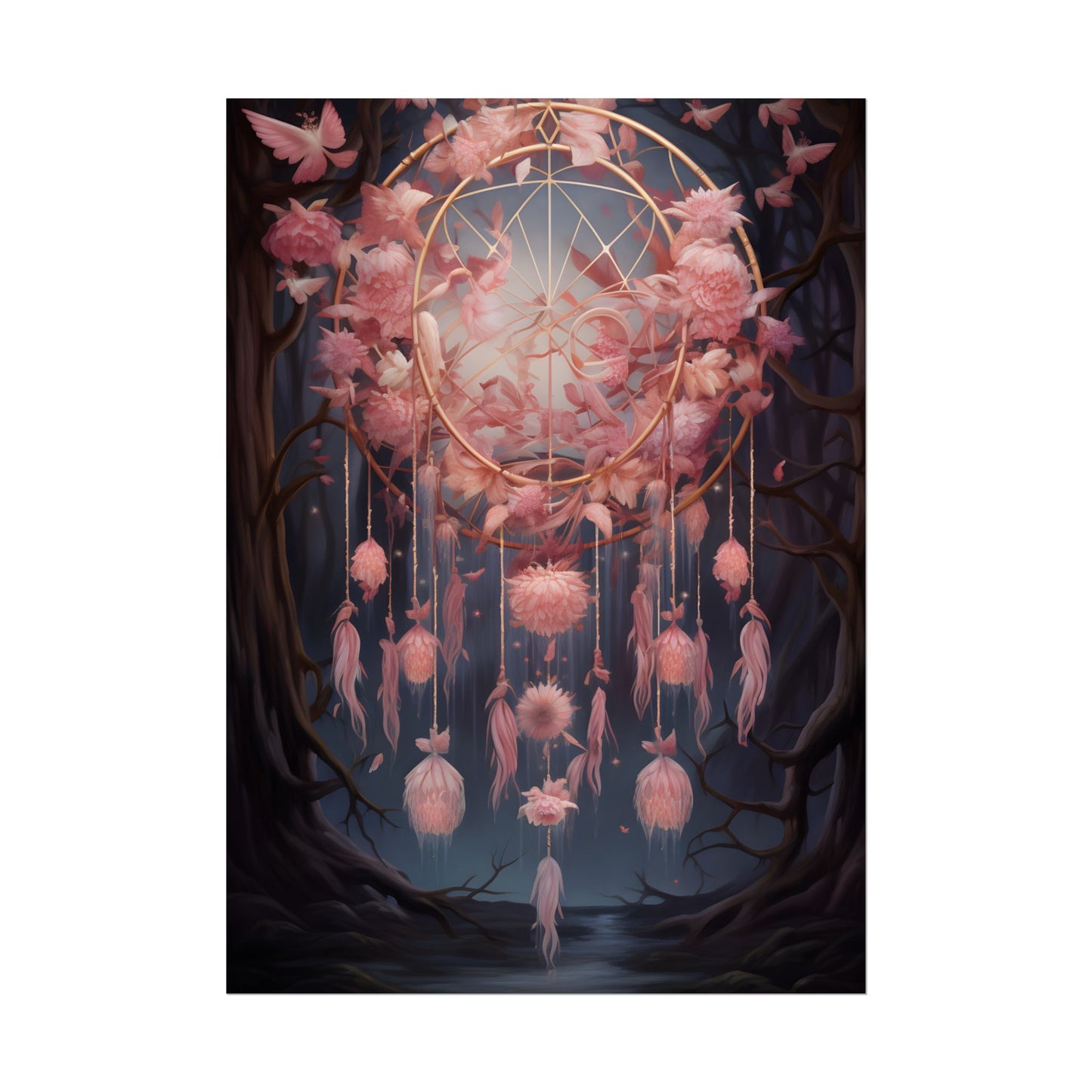 Ethereal Dreamcatcher Realm: Surreal Landscape Art - Poster