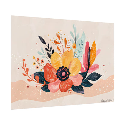 Blooming Growth: Vibrant Flower Artwork - Poster